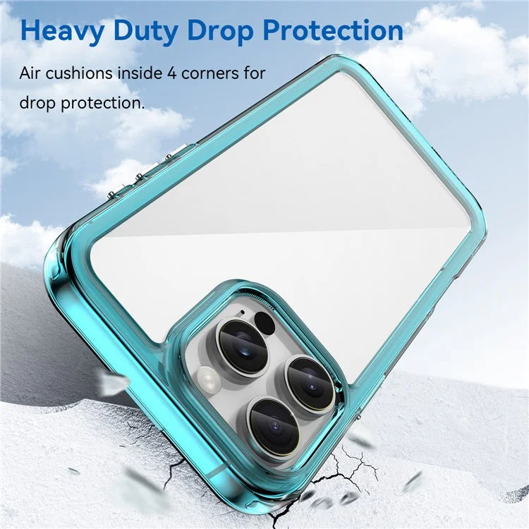 For iPhone 16 Pro Max Case TPU +Acrylic Shockproof Protective Clear Phone Cover