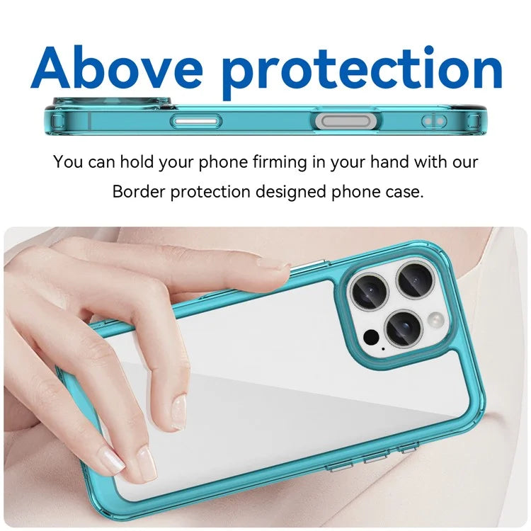For iPhone 16 Pro Max Case TPU +Acrylic Shockproof Protective Clear Phone Cover