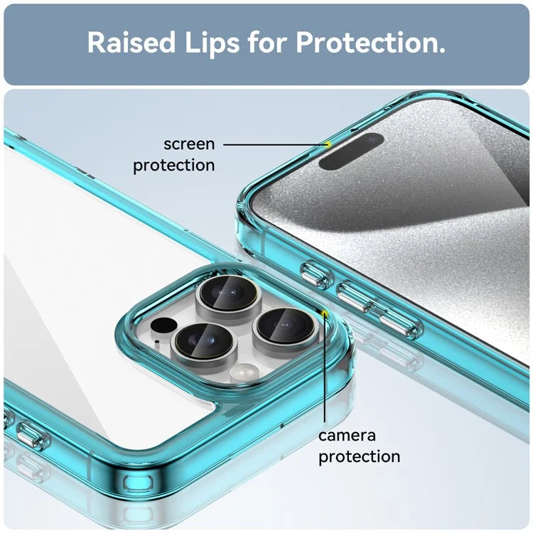For iPhone 16 Pro Max Case TPU +Acrylic Shockproof Protective Clear Phone Cover