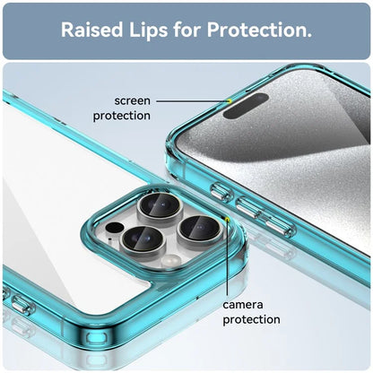 For iPhone 16 Pro Max Case TPU +Acrylic Shockproof Protective Clear Phone Cover