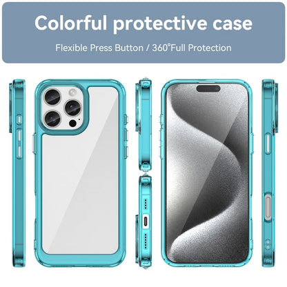 For iPhone 16 Pro Max Case TPU +Acrylic Shockproof Protective Clear Phone Cover