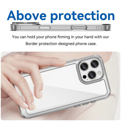 For iPhone 16 Pro Max Case TPU +Acrylic Shockproof Protective Clear Phone Cover