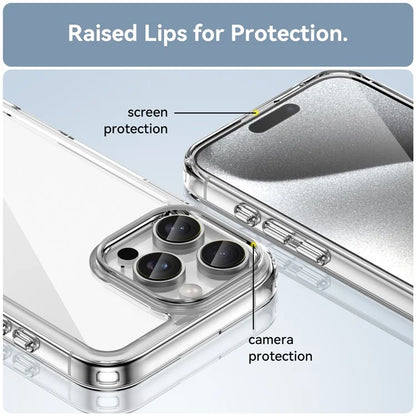 For iPhone 16 Pro Max Case TPU +Acrylic Shockproof Protective Clear Phone Cover