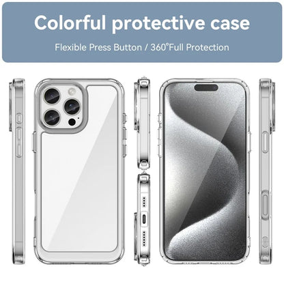 For iPhone 16 Pro Max Case TPU +Acrylic Shockproof Protective Clear Phone Cover