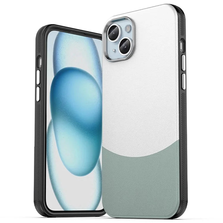 For iPhone 14 Plus Magnetic Case Leather Soft Feel Back Cover Metal Buttons Camera Bezel Bump
