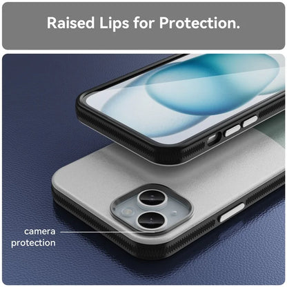 For iPhone 14 Plus Magnetic Case Leather Soft Feel Back Cover Metal Buttons Camera Bezel Bump