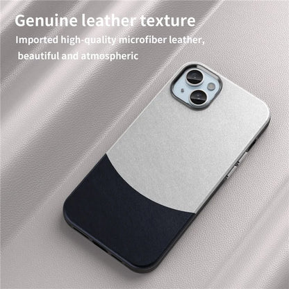 For iPhone 14 Plus Magnetic Case Leather Soft Feel Back Cover Metal Buttons Camera Bezel Bump