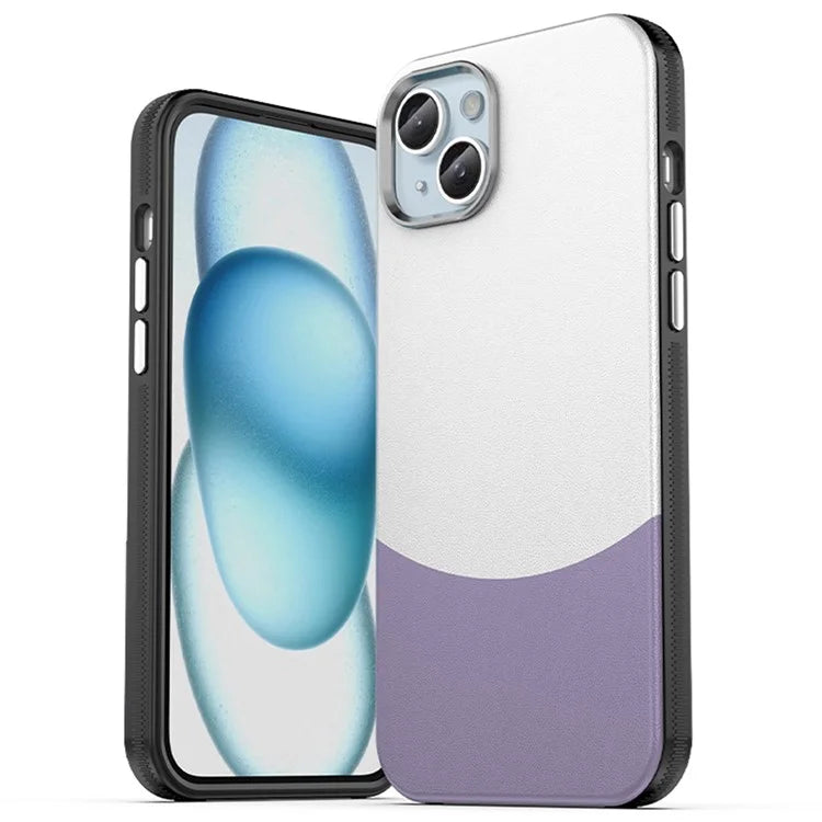 For iPhone 14 Plus Magnetic Case Leather Soft Feel Back Cover Metal Buttons Camera Bezel Bump