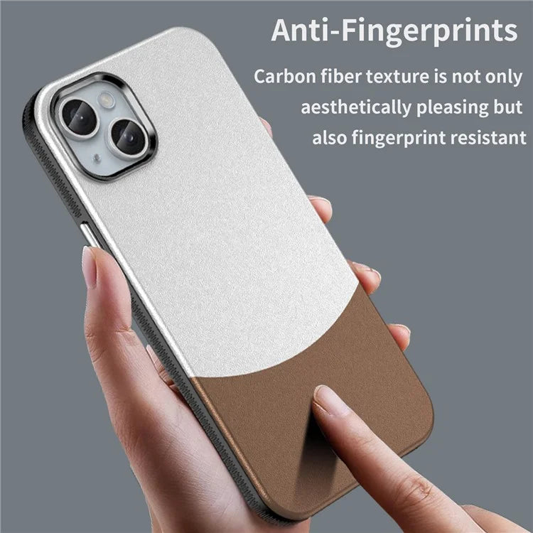 For iPhone 14 Plus Magnetic Case Leather Soft Feel Back Cover Metal Buttons Camera Bezel Bump