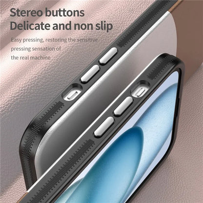 For iPhone 14 Plus Magnetic Case Leather Soft Feel Back Cover Metal Buttons Camera Bezel Bump