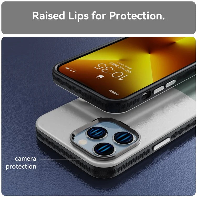 For iPhone 14 Pro Max Case Leather+PC+TPU Phone Cover Compatible with MagSafe