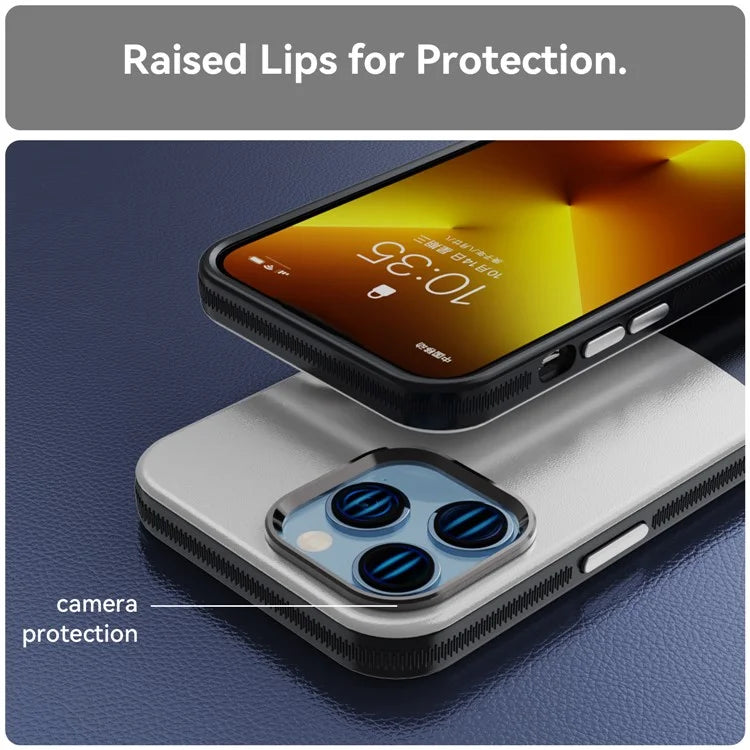 For iPhone 14 Pro Max Case Leather+PC+TPU Phone Cover Compatible with MagSafe