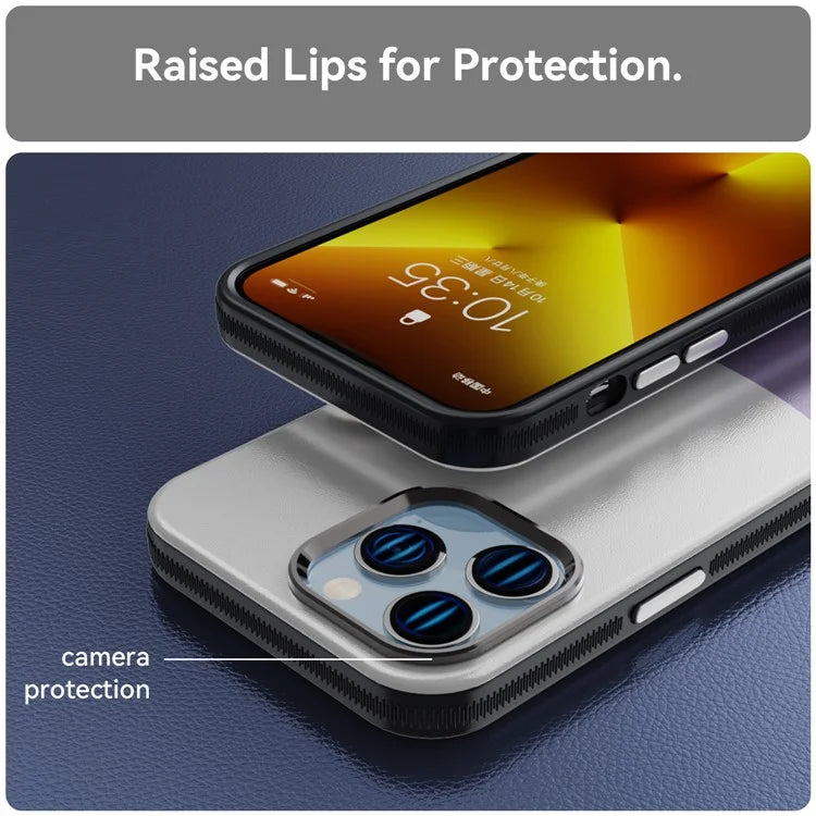 For iPhone 14 Pro Max Case Leather+PC+TPU Phone Cover Compatible with MagSafe