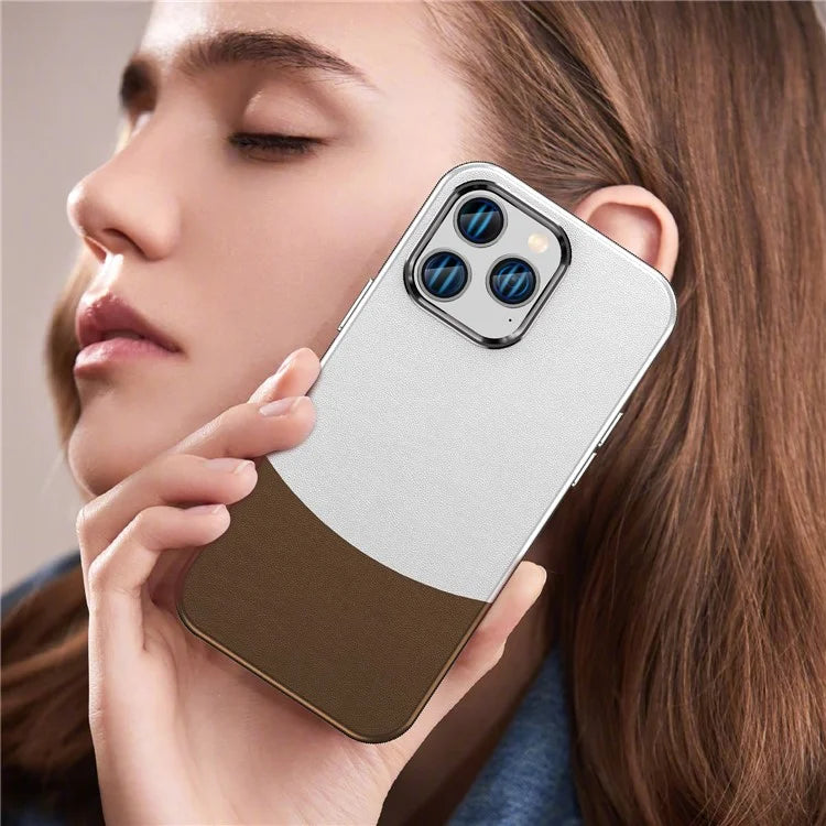 For iPhone 14 Pro Max Case Leather+PC+TPU Phone Cover Compatible with MagSafe