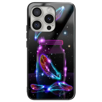 For iPhone 16 Pro Max Case Tempered Glass+TPU Phone Shell Pattern Printing