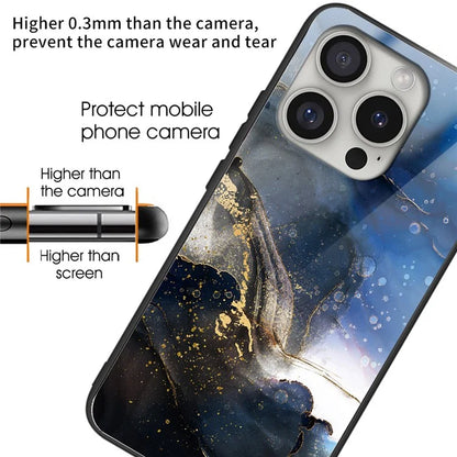 For iPhone 16 Pro Max Case Tempered Glass+TPU Phone Shell Pattern Printing