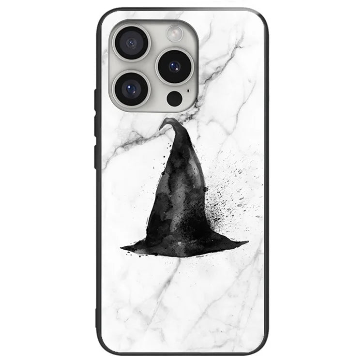 For iPhone 16 Pro Cases Tempered Glass+TPU Pattern Printing Phone Case