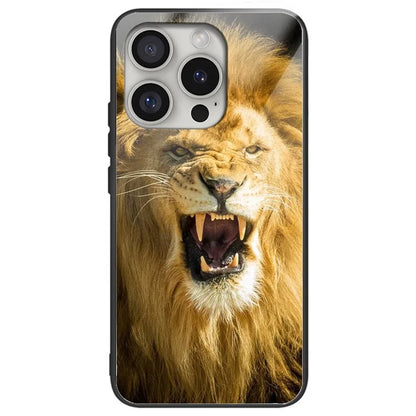 For iPhone 16 Pro Cases Tempered Glass+TPU Pattern Printing Phone Case