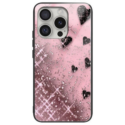 For iPhone 16 Pro Max Cases Tempered Glass+TPU Phone Case Pattern Printed