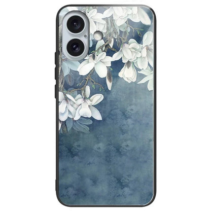 For iPhone 16 Cases Shockproof Tempered Glass+TPU Phone Cover Pattern Printed