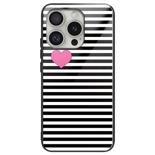 For iPhone 16 Pro Max Shockproof Case Pattern Printed Tempered Glass+TPU Phone Cover