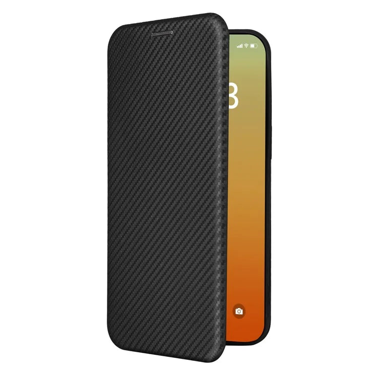 For iPhone 16 Pro Max Case Card Holder Carbon Fiber Texture Leather Phone Cover