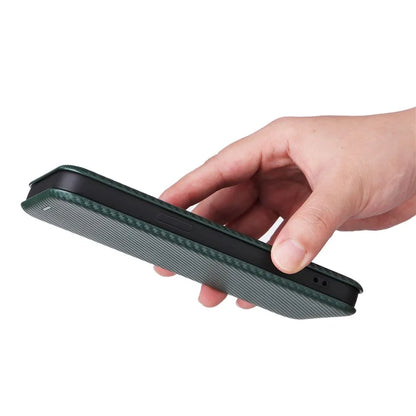 For iPhone 16 Pro Max Case Card Holder Carbon Fiber Texture Leather Phone Cover