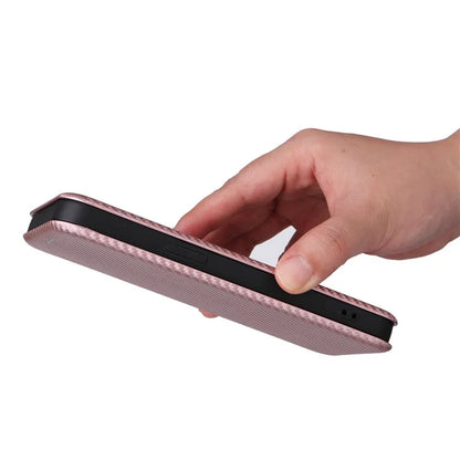 For iPhone 16 Pro Max Case Card Holder Carbon Fiber Texture Leather Phone Cover