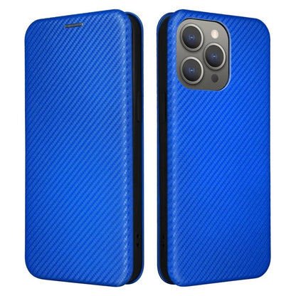 For iPhone 16 Pro Max Case Card Holder Carbon Fiber Texture Leather Phone Cover