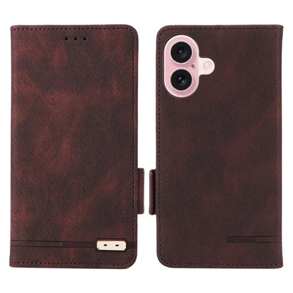 For iPhone 16 Case Hardware Decor Leather Phone Cover Card Holder Slots
