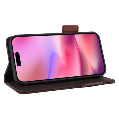 For iPhone 16 Case Hardware Decor Leather Phone Cover Card Holder Slots