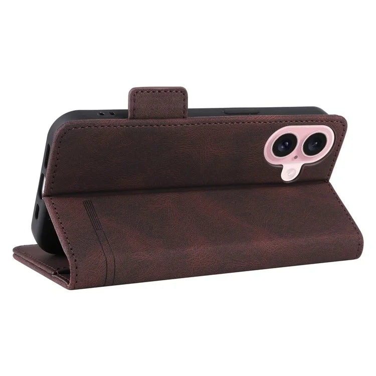 For iPhone 16 Case Hardware Decor Leather Phone Cover Card Holder Slots