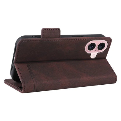For iPhone 16 Case Hardware Decor Leather Phone Cover Card Holder Slots