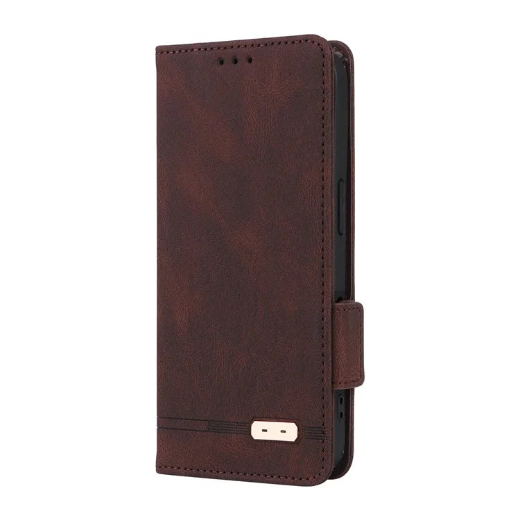 For iPhone 16 Case Hardware Decor Leather Phone Cover Card Holder Slots