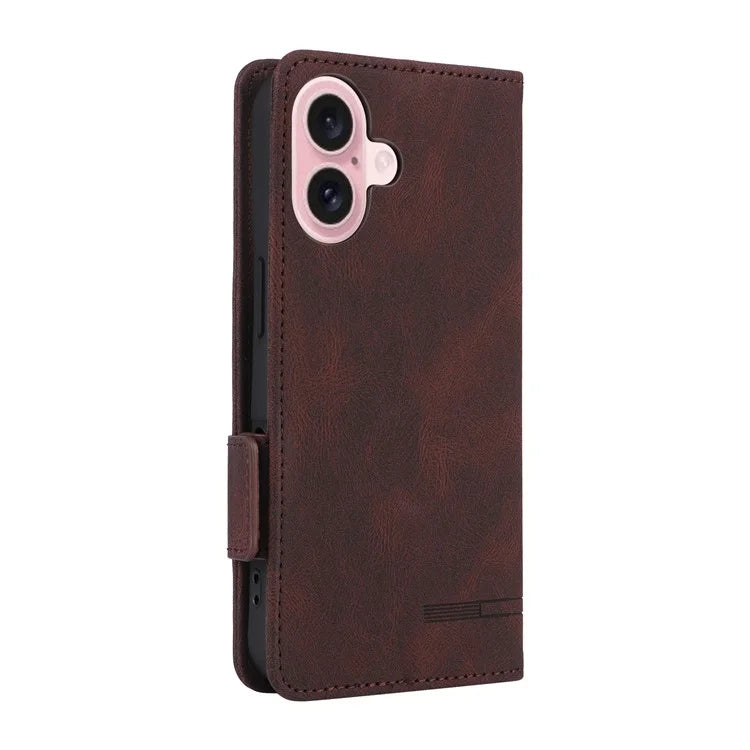 For iPhone 16 Case Hardware Decor Leather Phone Cover Card Holder Slots