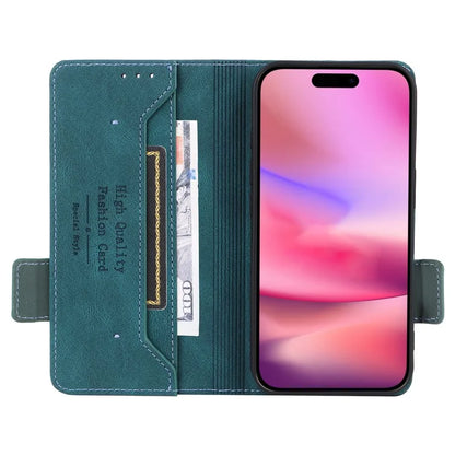 For iPhone 16 Case Hardware Decor Leather Phone Cover Card Holder Slots