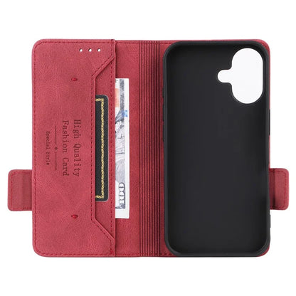 For iPhone 16 Case Hardware Decor Leather Phone Cover Card Holder Slots