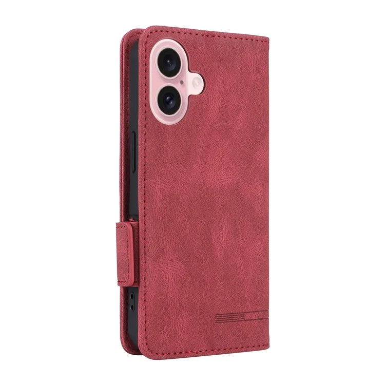 For iPhone 16 Case Hardware Decor Leather Phone Cover Card Holder Slots