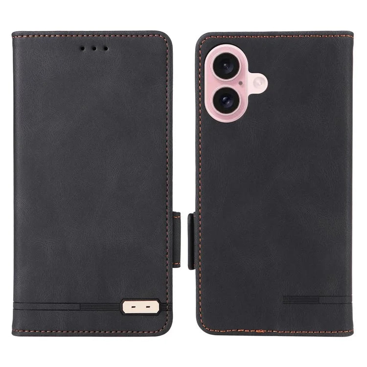 For iPhone 16 Case Hardware Decor Leather Phone Cover Card Holder Slots