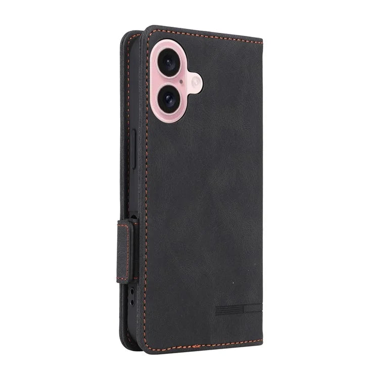 For iPhone 16 Case Hardware Decor Leather Phone Cover Card Holder Slots