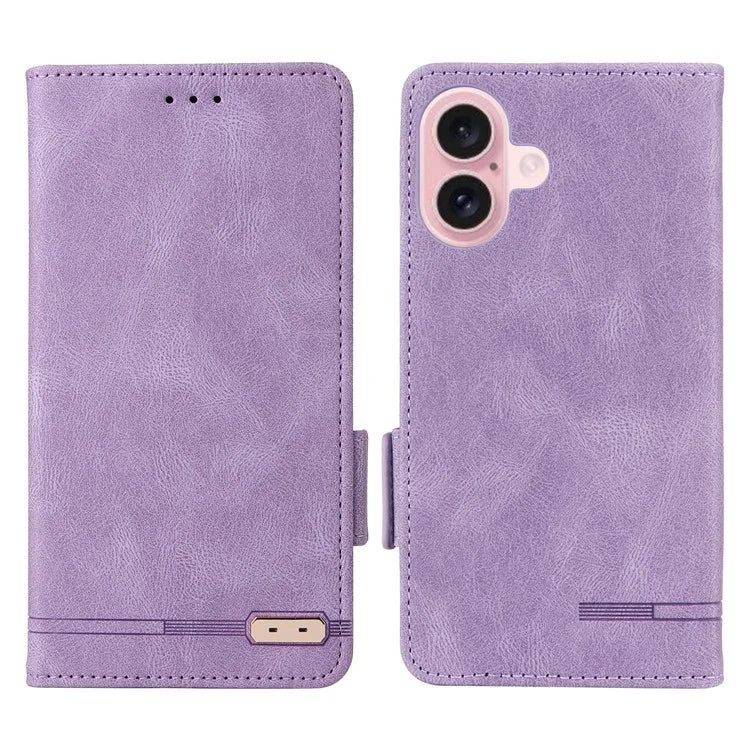 For iPhone 16 Case Hardware Decor Leather Phone Cover Card Holder Slots