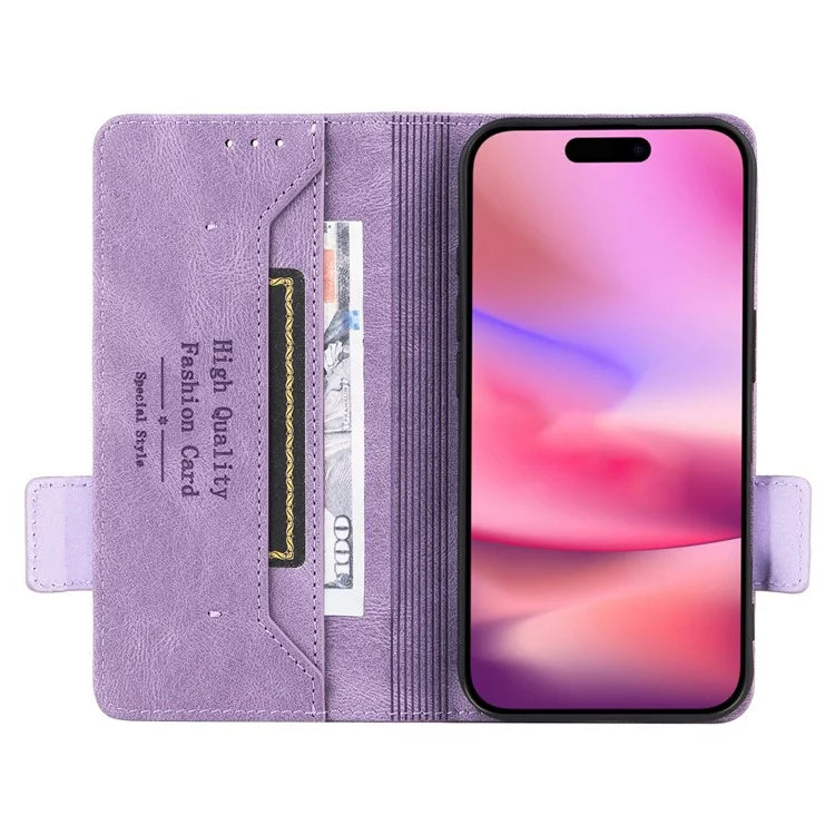 For iPhone 16 Case Hardware Decor Leather Phone Cover Card Holder Slots