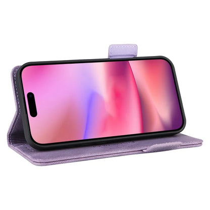 For iPhone 16 Case Hardware Decor Leather Phone Cover Card Holder Slots