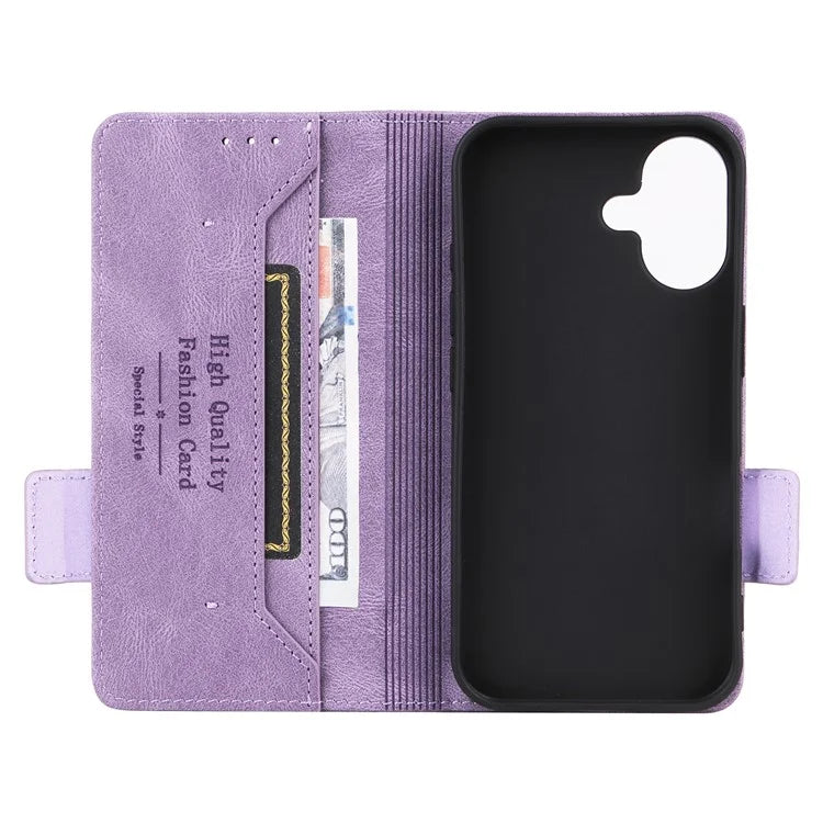 For iPhone 16 Case Hardware Decor Leather Phone Cover Card Holder Slots