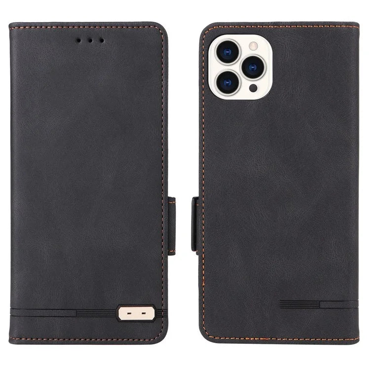 For iPhone 16 Pro Case Shockproof Stand Wallet Leather Phone Cover Hardware Decor