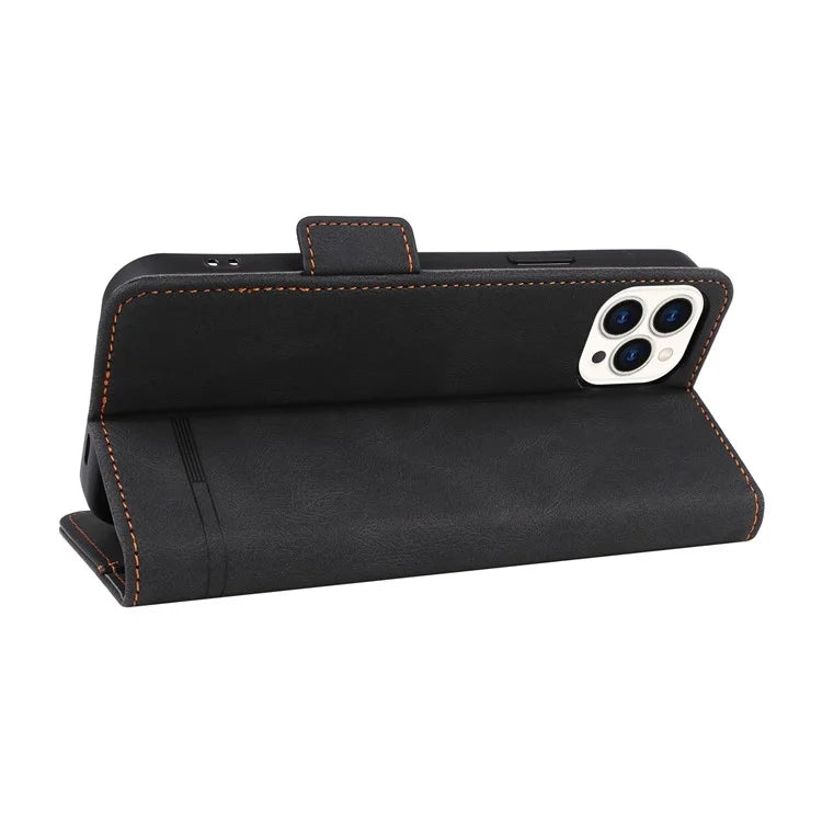 For iPhone 16 Pro Case Shockproof Stand Wallet Leather Phone Cover Hardware Decor