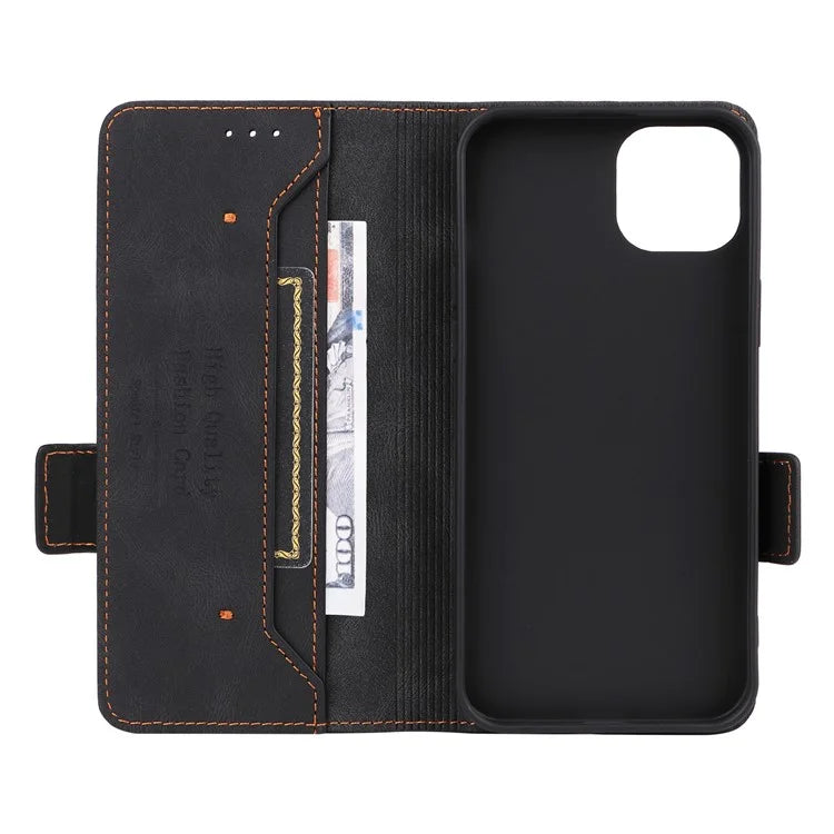 For iPhone 16 Pro Case Shockproof Stand Wallet Leather Phone Cover Hardware Decor