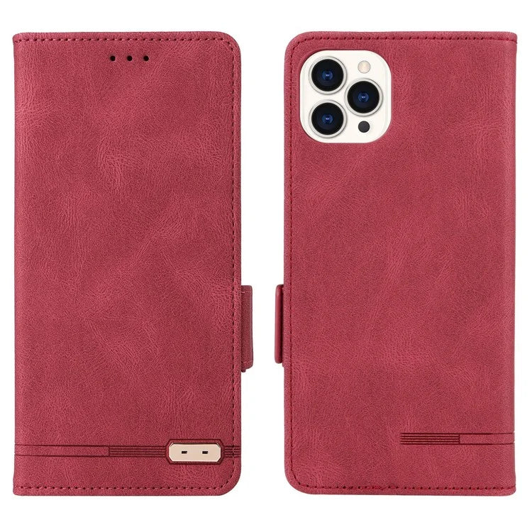 For iPhone 16 Pro Case Shockproof Stand Wallet Leather Phone Cover Hardware Decor