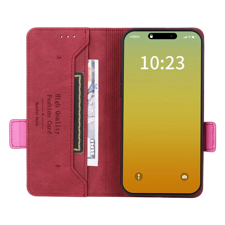 For iPhone 16 Pro Case Shockproof Stand Wallet Leather Phone Cover Hardware Decor