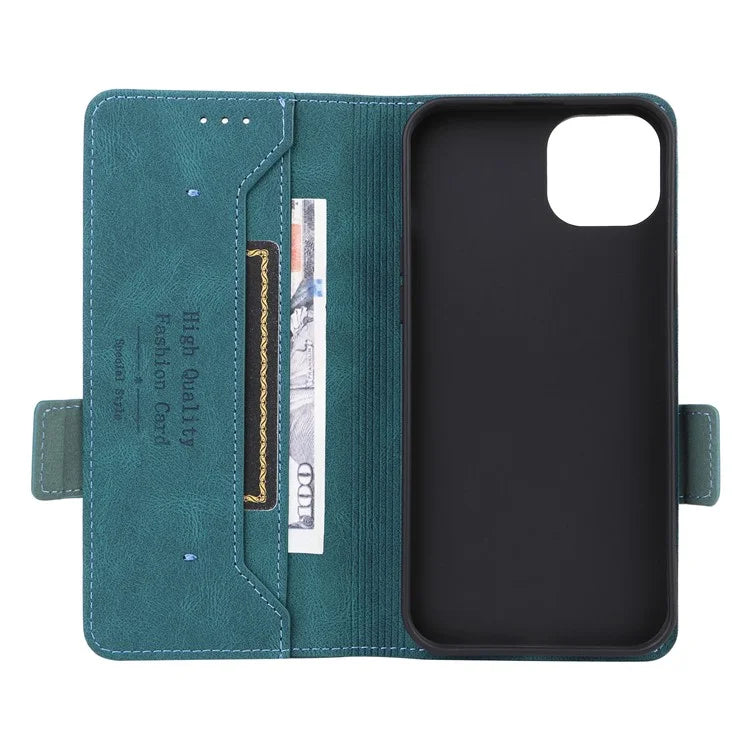 For iPhone 16 Pro Case Shockproof Stand Wallet Leather Phone Cover Hardware Decor